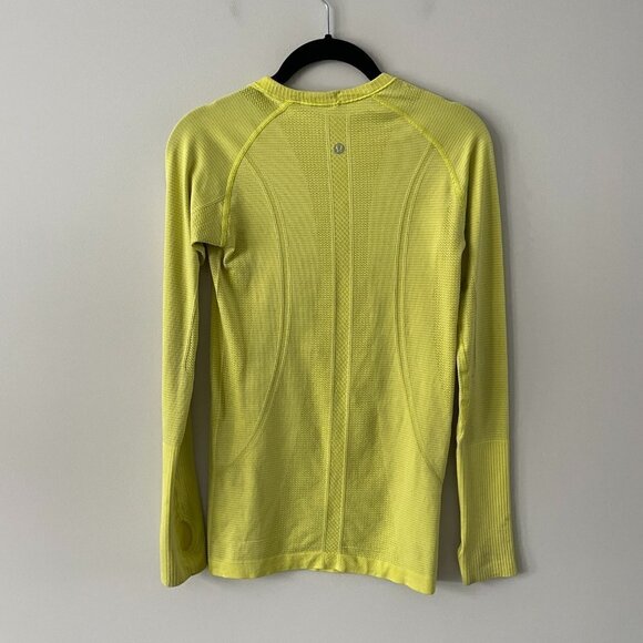 Lululemon Swiftly Tech Long Sleeve Shirt Activewear Crew Grape Leaf Yellow 4 - Picture 3 of 7
